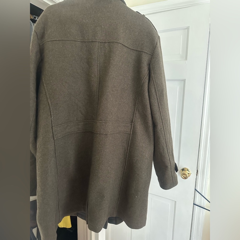 Cole Haan Men's Brown Wool Pea Coat - Picture 2 of 6